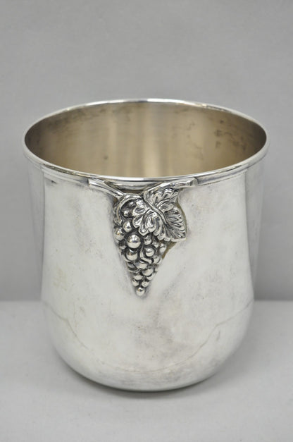 Vintage Mid Century Silver Plated Grapevine Cluster Champagne Chiller Ice Bucket