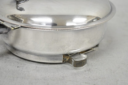 Vintage Sheffield Co Silver Plated Hinged Lid "Horse" Silent Butler w/ Broom