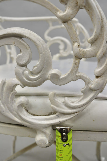 Vintage Art Nouveau Style Trojan Scrolling Cast Aluminum Dining Chairs Set of 4