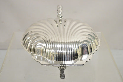 Vintage Regency Style Silver Plated Clam Shell Hinged Warmer Serving Platter
