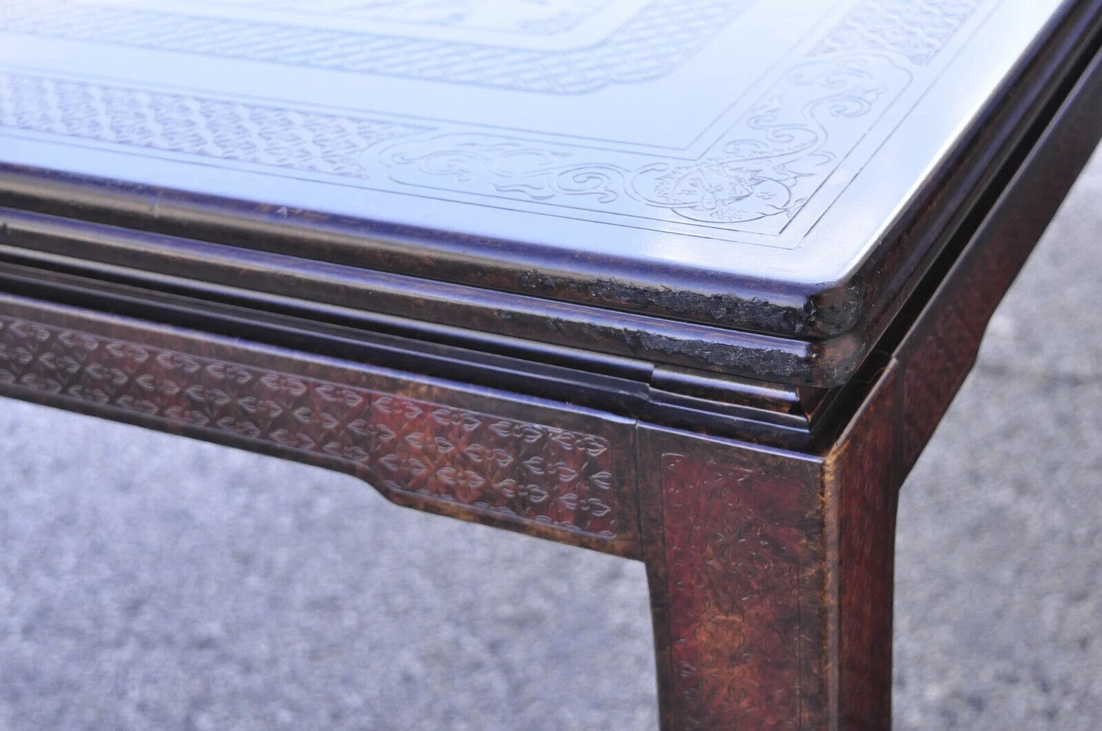 Mario Buatta for John Widdicomb Faux Tortoiseshell Chinoiserie Dining Table