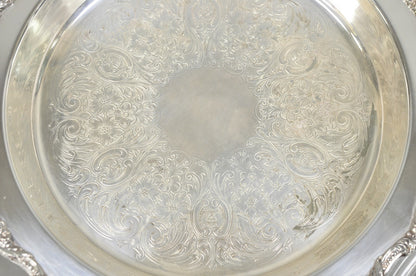 Old English by Poole 5017 Round 12" Silver Plated Platter Dish w/ Glass Insert