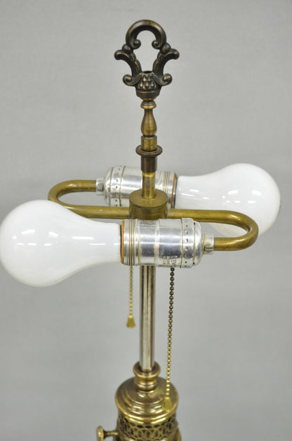 Vintage French Neoclassical Blue Opaline Glass Hollywood Regency Table Lamp