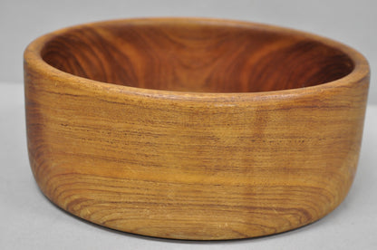 Vintage Mid Century Danish Modern Carved Teak Wood Salad Fruit Bowl (A)