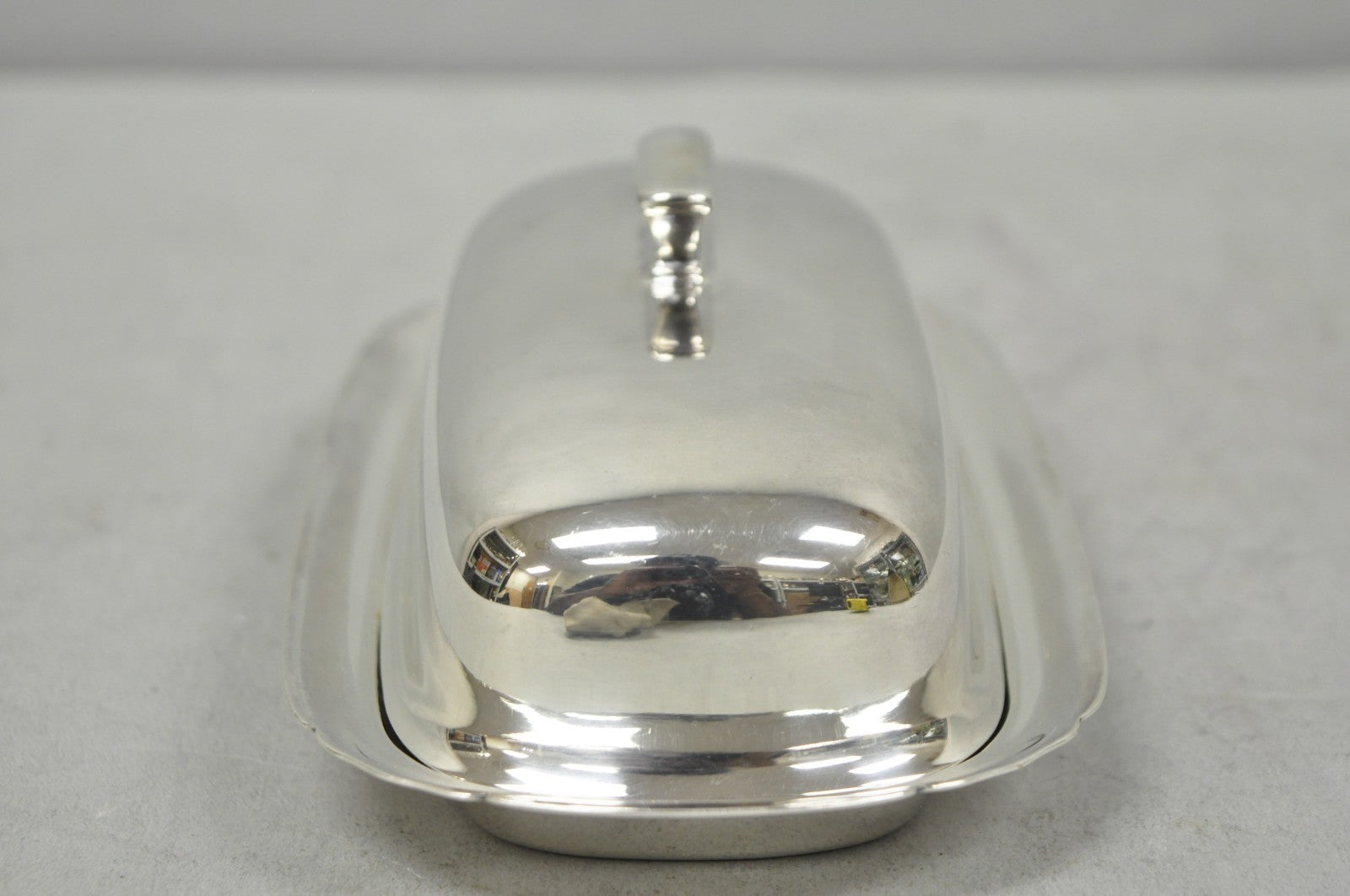 Vintage Reed & Barton Art Deco Mid Century Modern Silver Plated Butter Dish