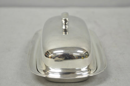 Vintage Reed & Barton Art Deco Mid Century Modern Silver Plated Butter Dish