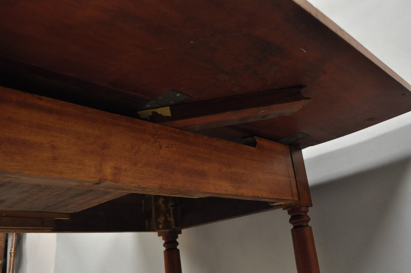 Antique French Country Farmhouse Cherry Wood Drop Leaf Pembroke Dining Table