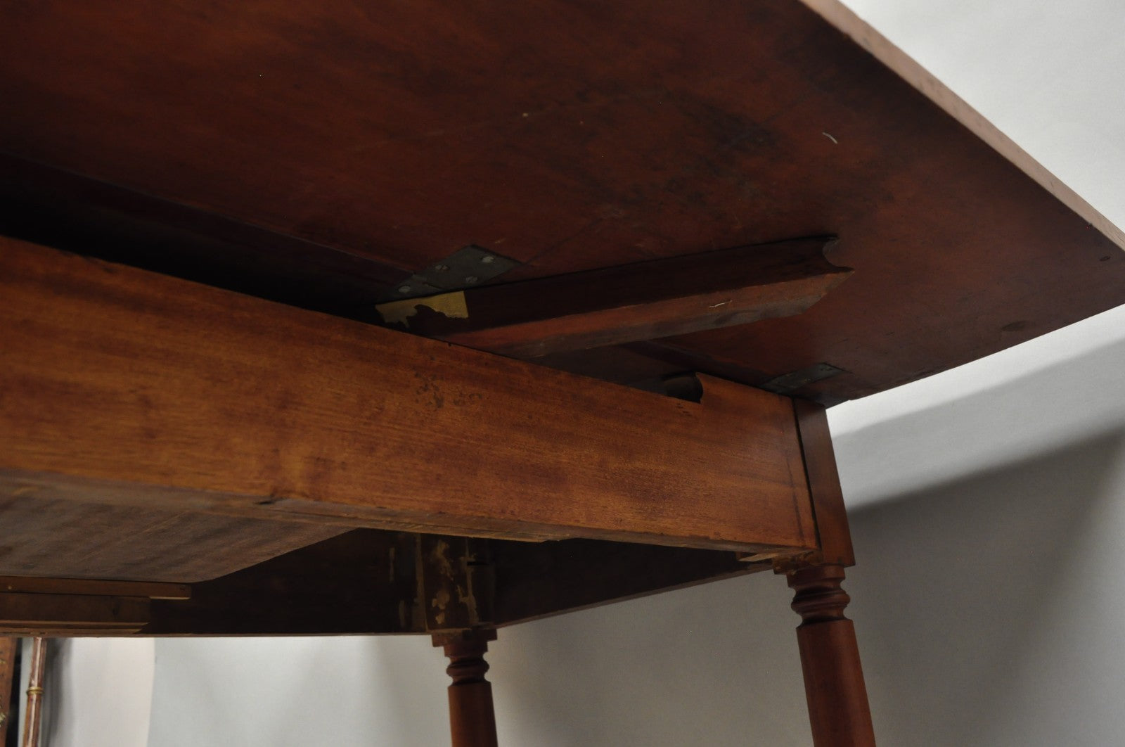 Antique French Country Farmhouse Cherry Wood Drop Leaf Pembroke Dining Table