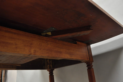 Antique French Country Farmhouse Cherry Wood Drop Leaf Pembroke Dining Table