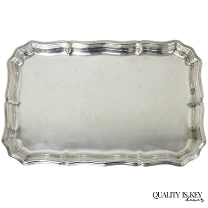 Vintage English Edwardian Silver Plated Scalloped Small Bar Trinket Dish Tray
