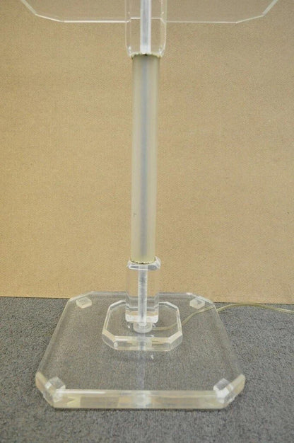 Vintage Mid Century Modern Clear Lucite Occasional Accent Floor Lamp Side Table