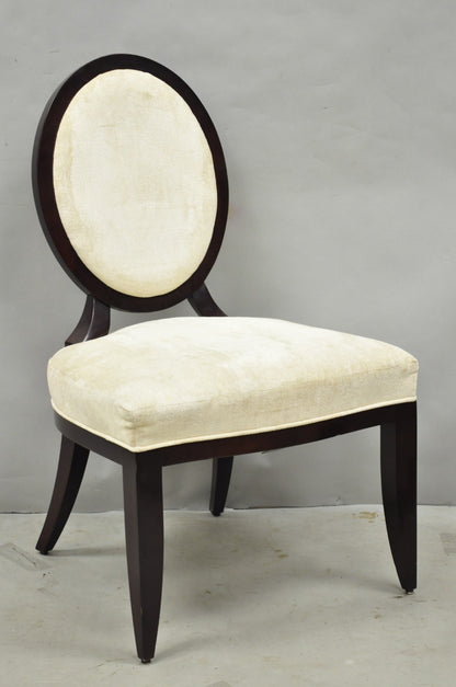 Barbara Barry for Baker Oval X-Back Mahogany Stain Dining Chairs - Set of 6