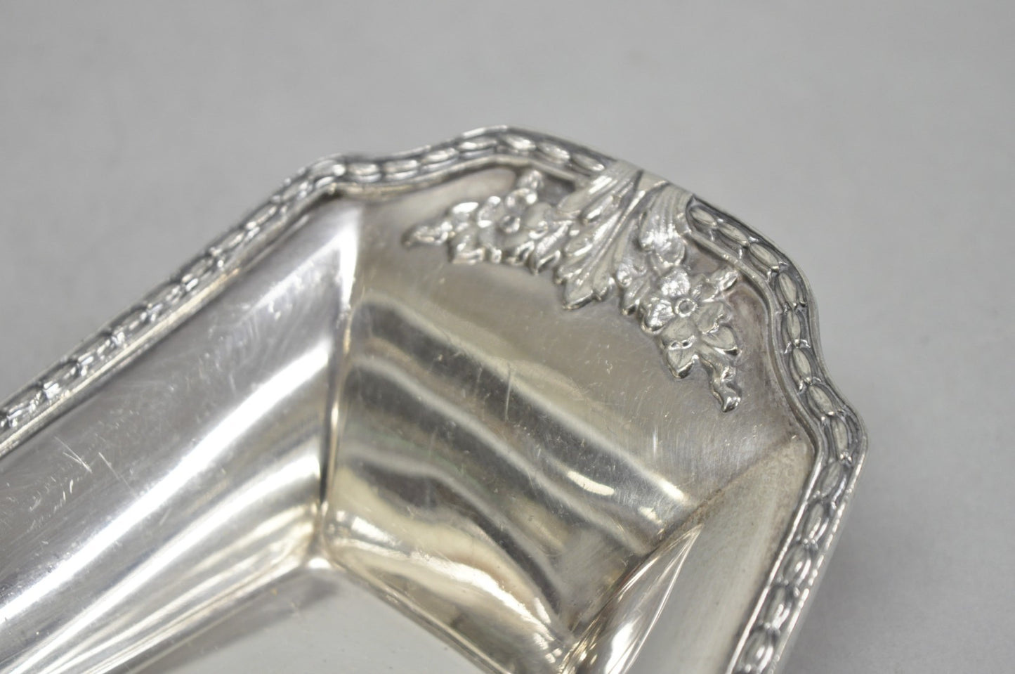 Vintage Poole 8093 Victorian Silver Plated Narrow "Boat Form" Trinket Dish