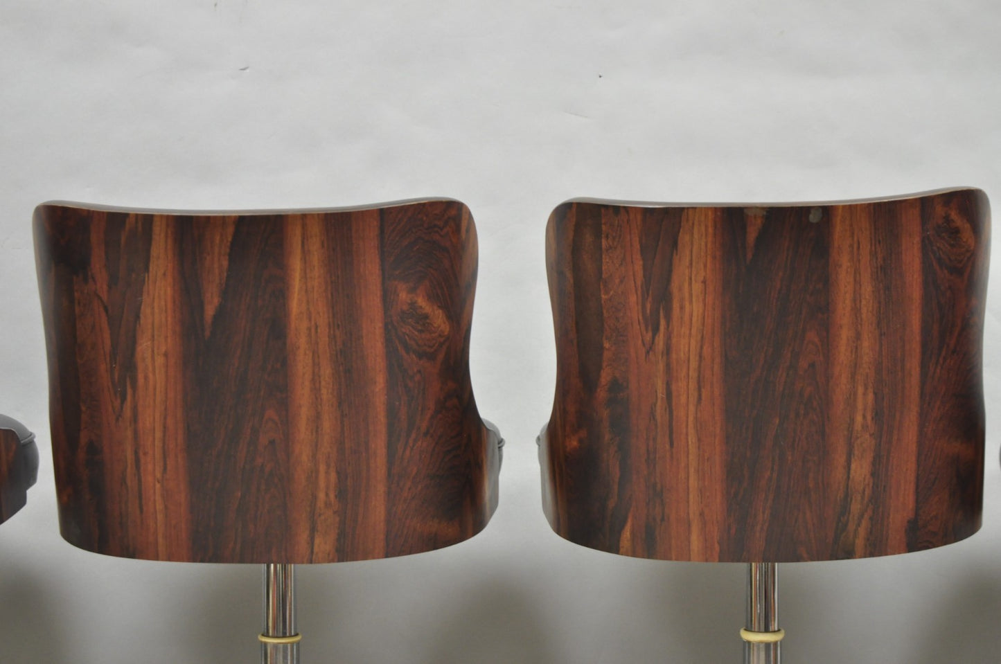 Vintage Daystrom Mid Century Modern Faux Rosewood Laminate Barstools - Set of 4