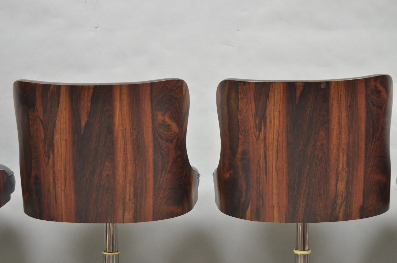Vintage Daystrom Mid Century Modern Faux Rosewood Laminate Barstools - Set of 4