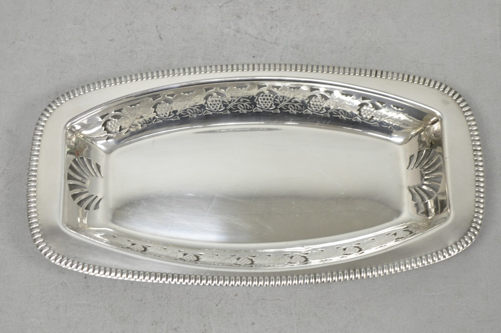 Vintage Primrose Plate England Victorian Silver Plated Reticulated Trinket Dish