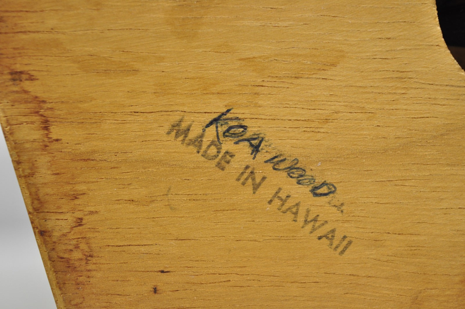 Vintage Mid Century Modern Carved Hawaiian Koa Wood Palm Tree Tiki Table Lamp