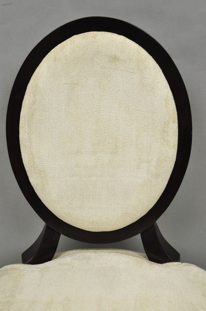 Barbara Barry for Baker Oval X-Back Mahogany Stain Dining Chairs - Set of 6
