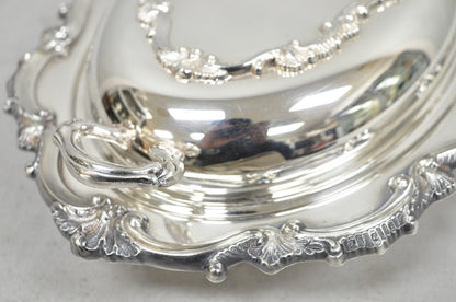 Vintage Victorian Silver Plated Covered Vegetable Serving Dish with Glass Liner