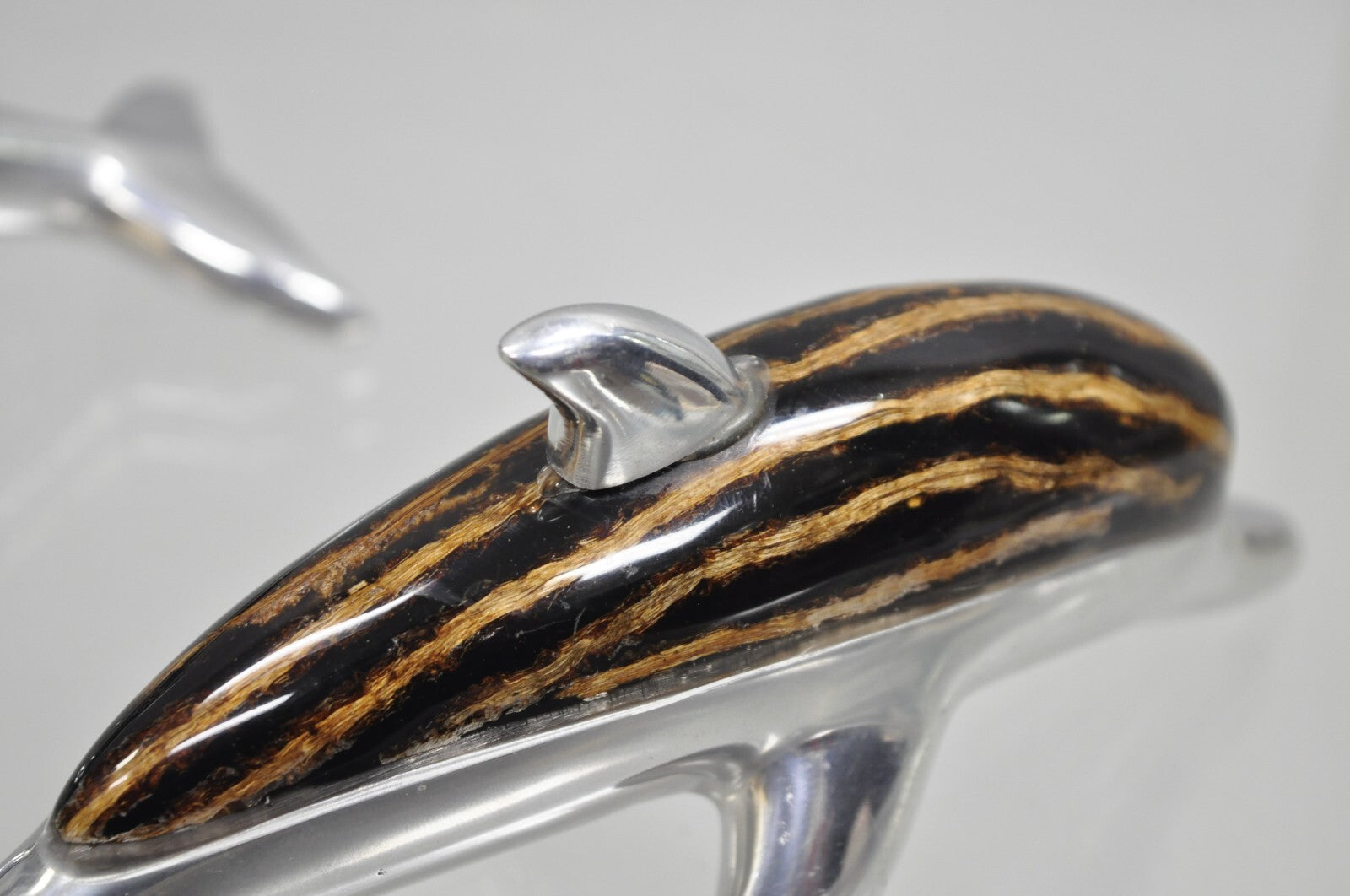 Atlantis Paradise Island Metal & Faux Tortoiseshell 8" Dolphin Sculpture - Pair