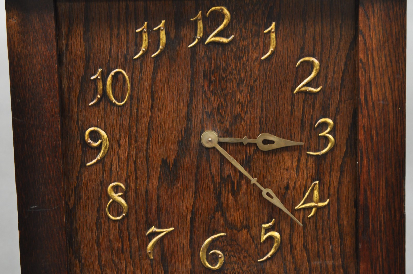 Antique Mission Arts and Crafts Oak Wood Tall Case Grandfather Clock
