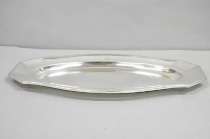 Antique English Edwardian Silver Plated 21" Serving Platter Tray w/ "S" Monogram