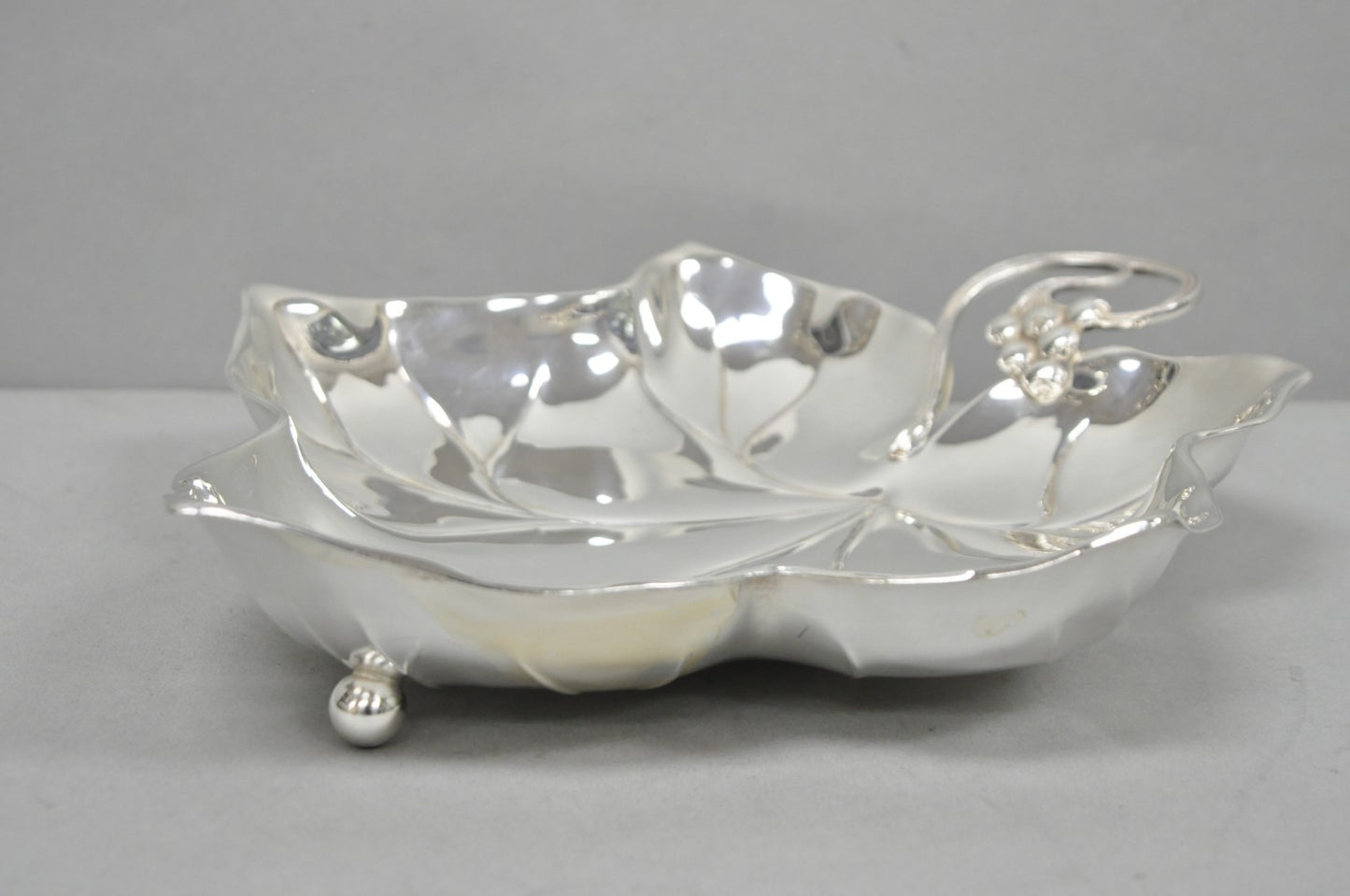 Vintage WMF Germany Large Silver Plated Maple Leaf 12" Trinket Candy Dish Bowl