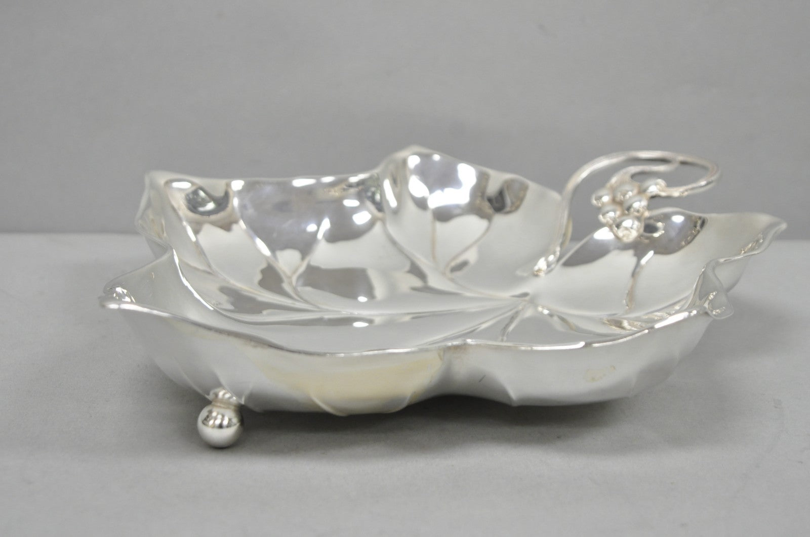 Vintage WMF Germany Large Silver Plated Maple Leaf 12" Trinket Candy Dish Bowl