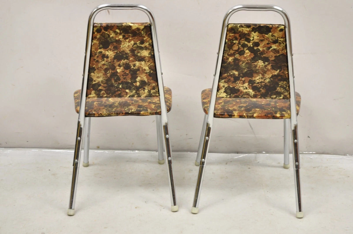 Vintage Children's Small Mid Century Tubular Metal Kitchen Side Chairs - A Pair