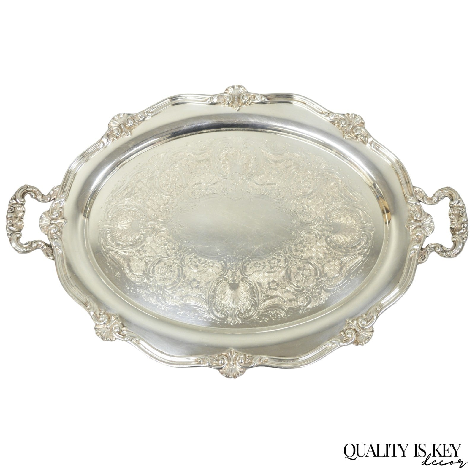 Vintage Reed & Barton 05600 Regent Victorian Silver Plated Serving Platter Tray