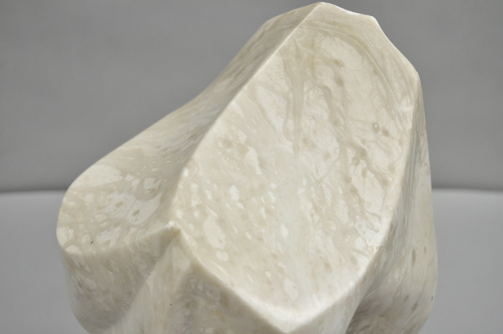 Morton Gaffin Untitled 1992 Modernist Carved White Alabaster Abstract Sculpture