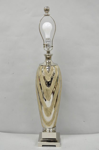 Contemporary Modern Silver & Gold Ceramic "Allegheny" Table Lamp by Uttermost