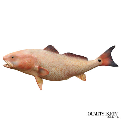Vintage 49" Large Red Drum Full Wall Mount Taxidermy Redfish Fish Replica