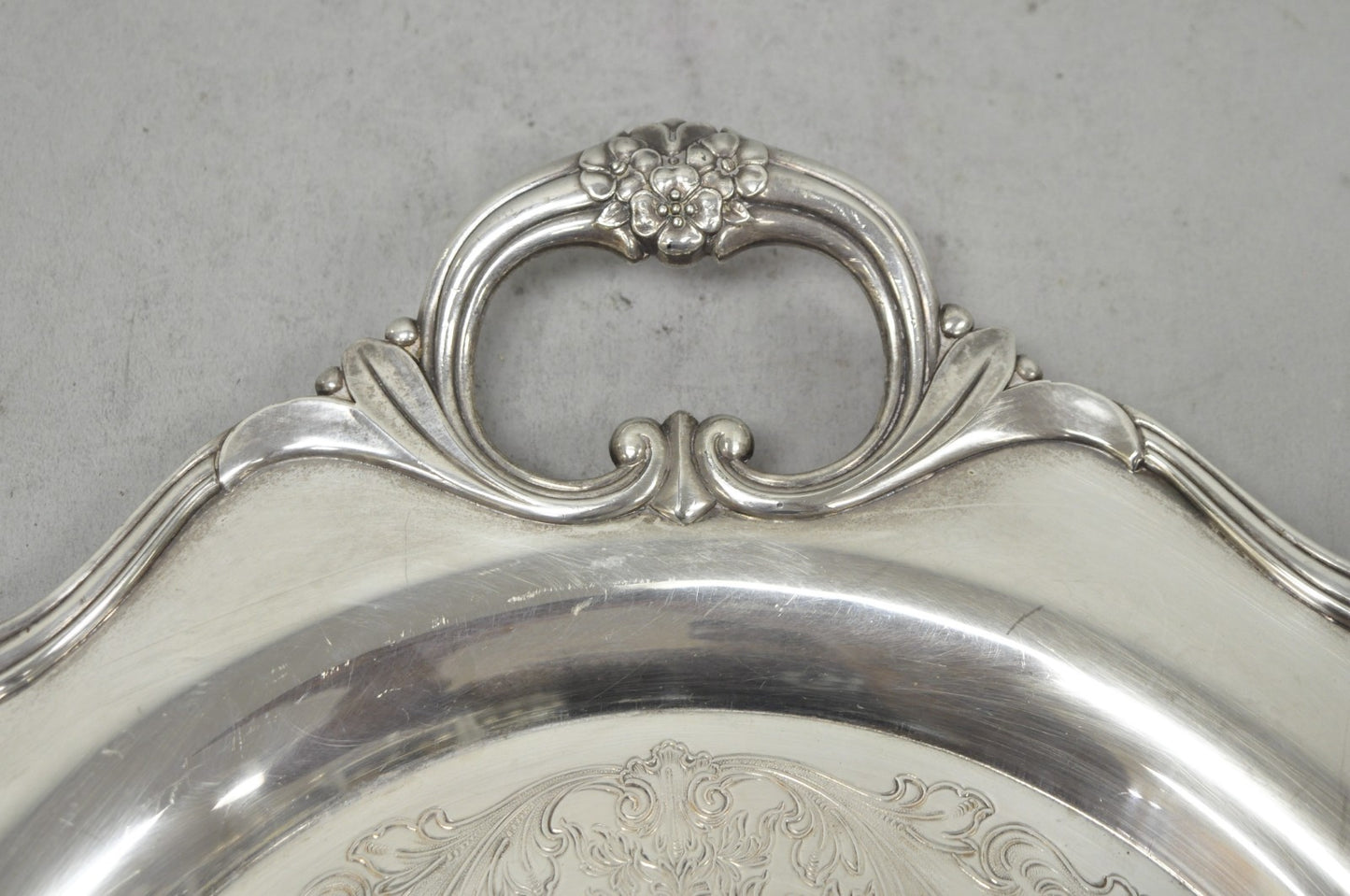 1847 Rogers Bros Eternally Yours Silver Plated Oval Serving Platter Butlers Tray
