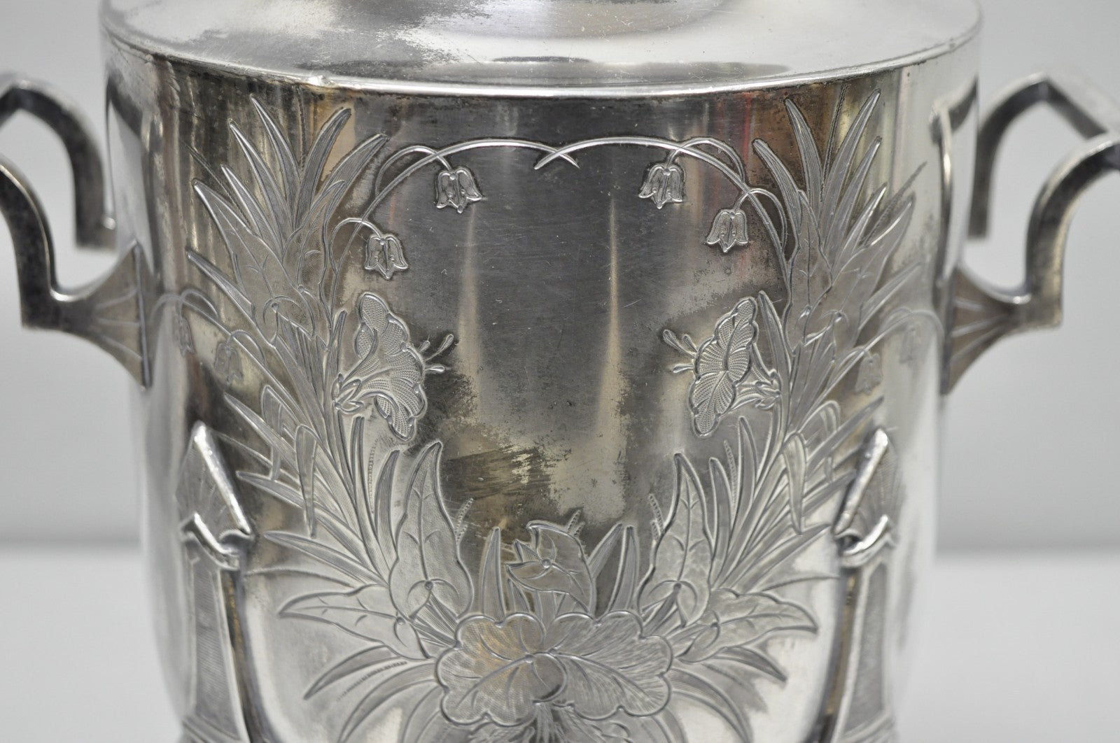 Antique Victorian Silver Plated Floral Engraved Coffee Samovar by Lucius Hart