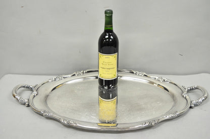 Vintage Reed & Barton 1820 Victorian Silver Plated Oval Serving Platter Bar Tray