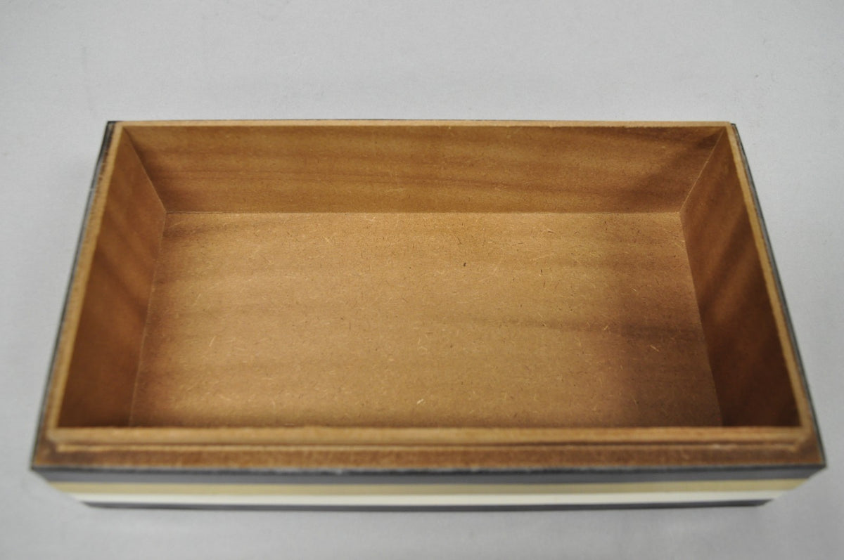 Modern Black White & Gold Bone & Brass Inlay Jewelry Trinket Box by Current Home