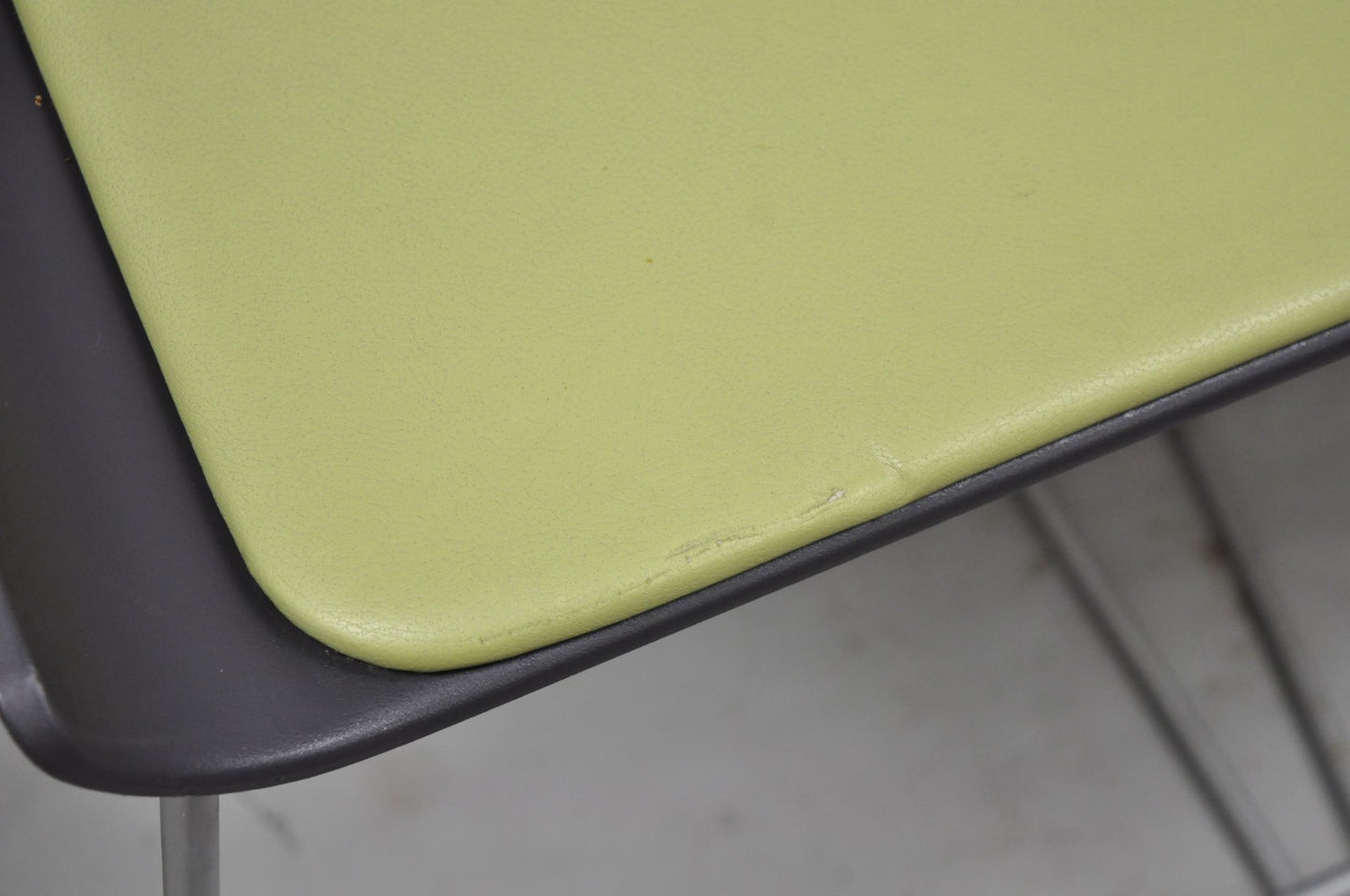 Turnstone by Steelcase Metal Scoop Barstool Stool w/ Green Cushion - Set of 3