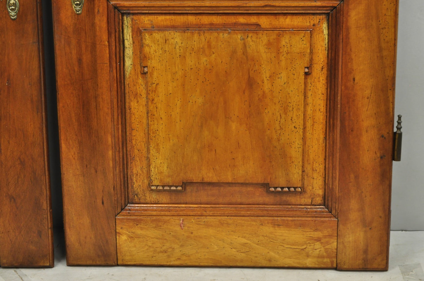 Antique French Country Louis XV Style Carved Walnut Cabinet Doors - a Pair