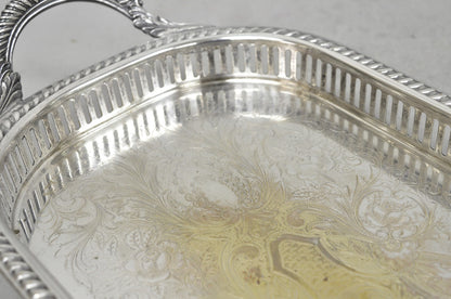 Vintage Amston Victorian Silver Plated Narrow Bar Tray Serving Platter