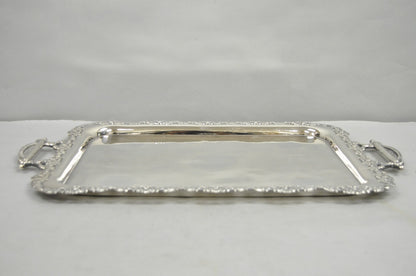 Antique Victorian Silver Plated Pierced Twin Handle Bar Serving Tray by Wilcox