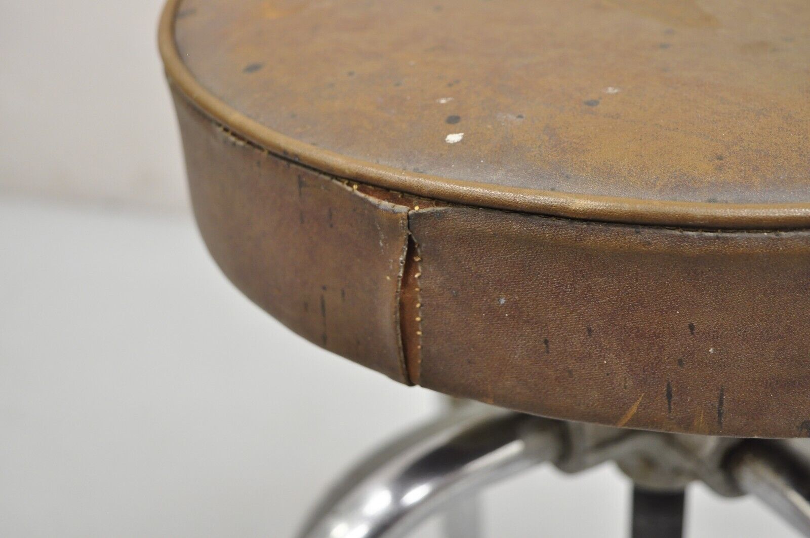 Vintage Helene Curtis Industrial Steel Metal Adjustable Medical Exam Stool