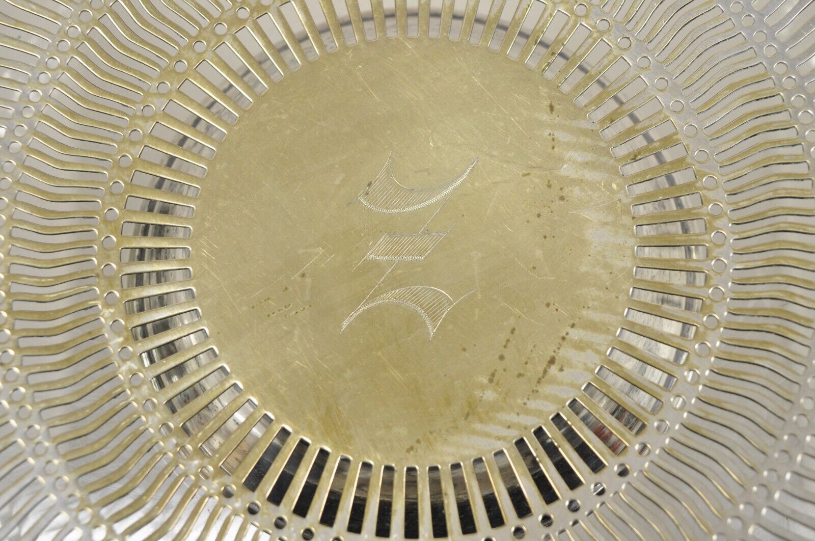 Apollo Sheffield USA Silver Plated Nickel Silver Reticulated Basket w Handle