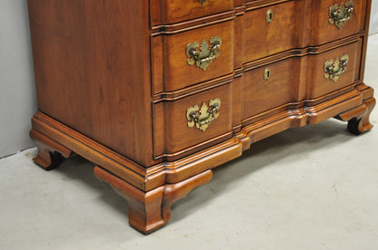 Vintage Georgian Cherry 3 Drawer Block Front Bachelor Chest Dresser by Harden