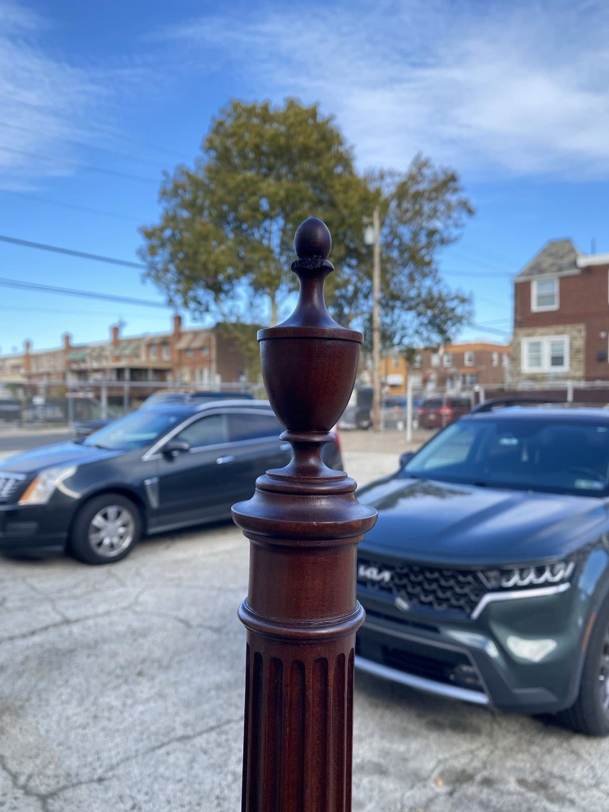 Antique Sheraton Federal Pinwheel Inlay Mahogany 4 Poster Twin Bed Frame - Pair