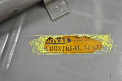 Vintage Royal Metal Steel Industrial Factory Worker Adjustable Stool Chair 2 Pcs