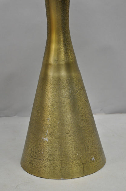 Modern Burnished Cast Metal Gold Sculptural Round Drinks Side Table