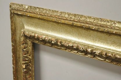 Italian Polychrome Parcel Gilt Carved Wood 51x33 Florentine Painting Frame