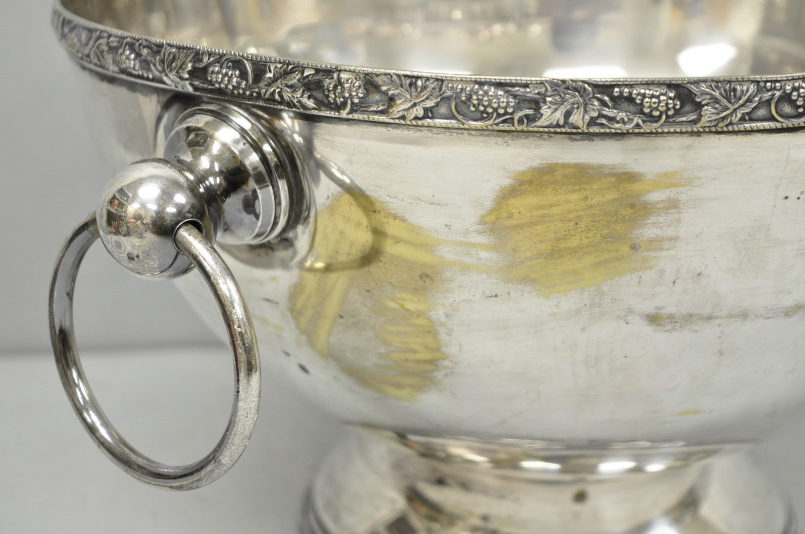 Vintage Victorian Silver Plated Footed Twin Handle Punch Bowl Set w/ 12 Cups