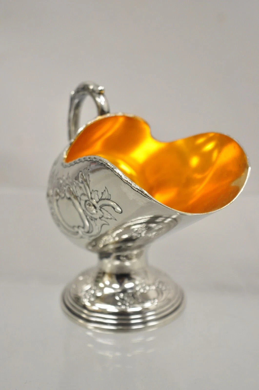 Vintage Raimond Victorian Silver Plated Copper Pedestal Sugar Scuttle Bowl
